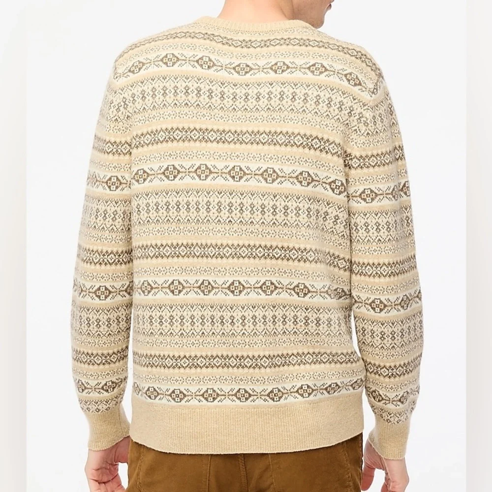J.crew Supersoft lambswool-blend Fair Isle crewneck sweater men’s size Large New